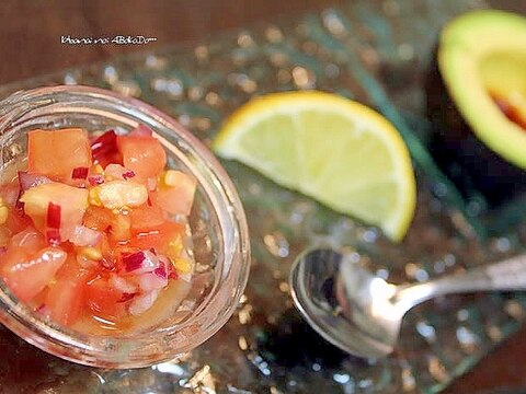 アンチョビ醤油のトマトだれ＊アボカド